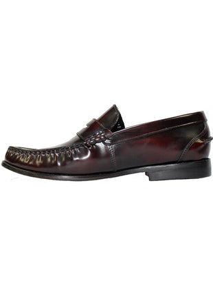 Mocasín de piel café para hombre León 1212 detalle