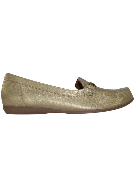 MOCASINES ACABADO TEXTIL PARA MUJER COLOR ORO GIUSTO 14402