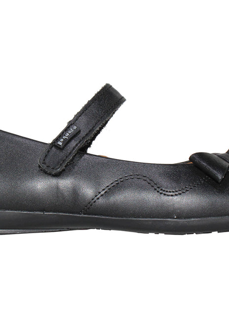 ZAPATO ESCOLAR DE NIÑA DE PIEL NEGRO COQUETA 55915A