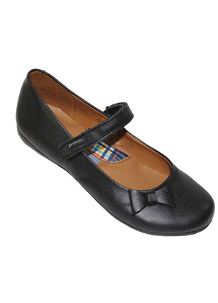 ZAPATO ESCOLAR DE NIÑA DE PIEL NEGRO COQUETA 55915A