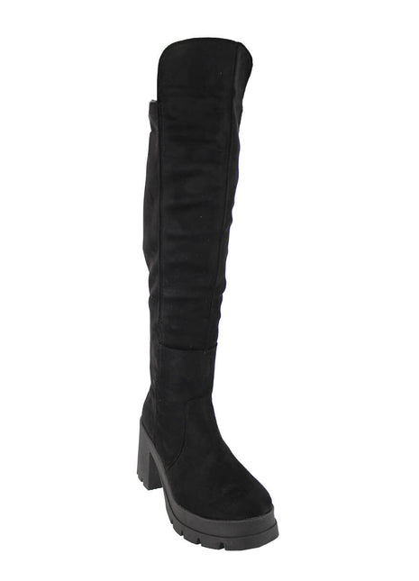 30% OFF OUTLET BOTAS ALTAS MUJER SINTÉTICO NEGRO LEON 74NEGRO