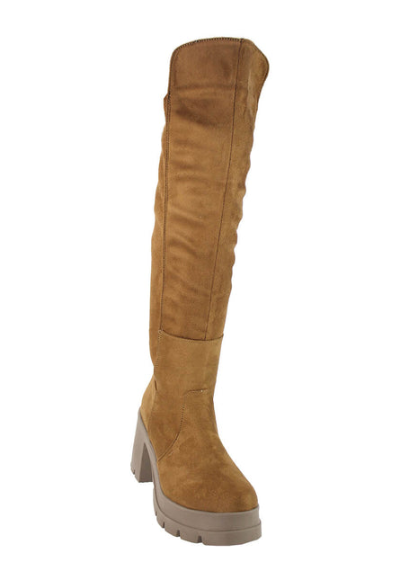 BOTAS ALTAS MUJER SINTÉTICO CAFÉ LEON 74MELLE