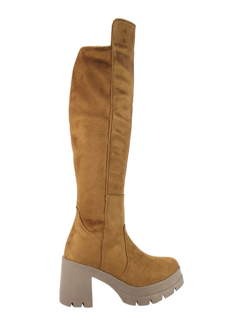 BOTAS ALTAS MUJER SINTÉTICO CAFÉ LEON 74MELLE