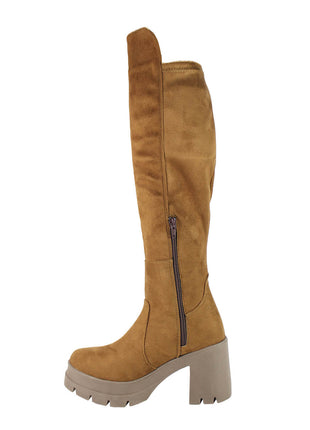 BOTAS ALTAS MUJER SINTÉTICO CAFÉ LEON 74MELLE