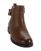 BOTIN CASUAL DE PIEL PARA NIÑA COLOR CAFÉ LEON 92314