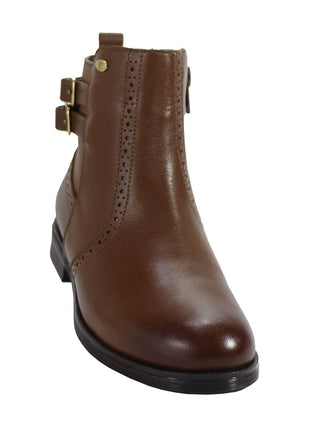 BOTIN CASUAL DE PIEL PARA NIÑA COLOR CAFÉ LEON 92314
