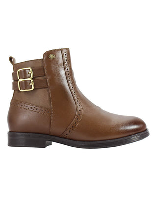 BOTIN CASUAL DE PIEL PARA NIÑA COLOR CAFÉ LEON 92314