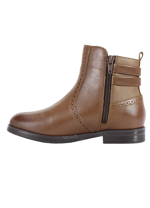 BOTIN CASUAL DE PIEL PARA NIÑA COLOR CAFÉ LEON 92314