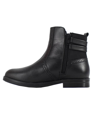 BOTIN CASUAL DE PIEL PARA NIÑA COLOR NEGRO LEON 92314