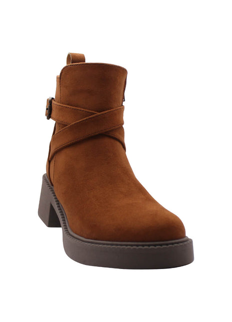 BOTIN CASUAL SINTÉTICO PARA MUJER COLOR CAFÉ LEON 442 MELLE