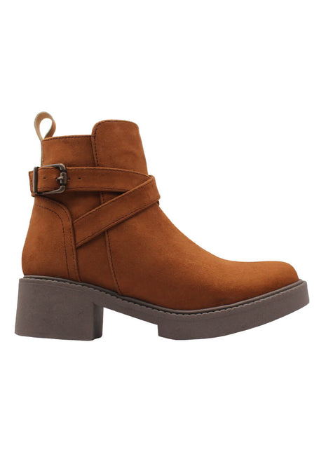 BOTIN CASUAL SINTÉTICO PARA MUJER COLOR CAFÉ LEON 442 MELLE