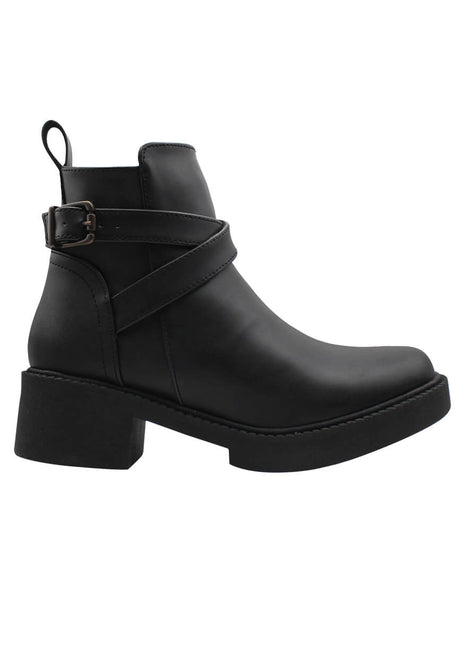 BOTIN CASUAL SINTÉTICO PARA MUJER COLOR NEGRO LEON 442