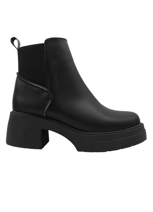 BOTIN CASUAL MUJER PIEL NEGRO LEON 802