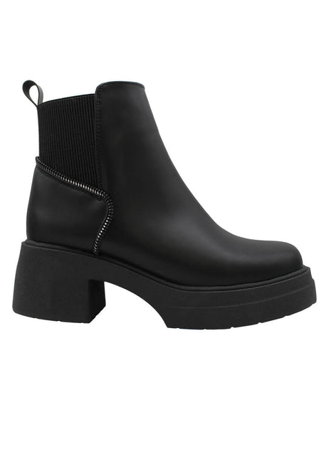 BOTIN CASUAL MUJER PIEL NEGRO LEON 802