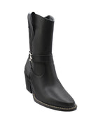BOTIN VAQUERO SINTÉTICO PARA MUJER COLOR NEGRO LEON 488