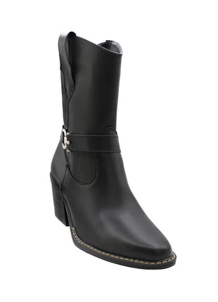 BOTIN VAQUERO SINTÉTICO PARA MUJER COLOR NEGRO LEON 488