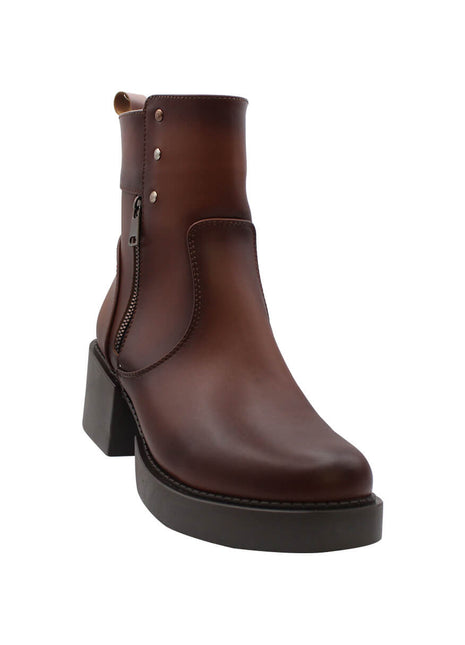 BOTIN CASUAL SINTÉTICO PARA MUJER COLOR CAFÉ LEON 416 TAN