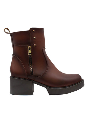 BOTIN CASUAL SINTÉTICO PARA MUJER COLOR CAFÉ LEON 416 TAN