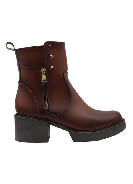 BOTIN CASUAL SINTÉTICO PARA MUJER COLOR CAFÉ LEON 416 TAN