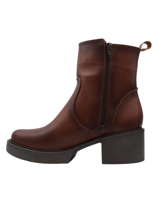 BOTIN CASUAL SINTÉTICO PARA MUJER COLOR CAFÉ LEON 416 TAN