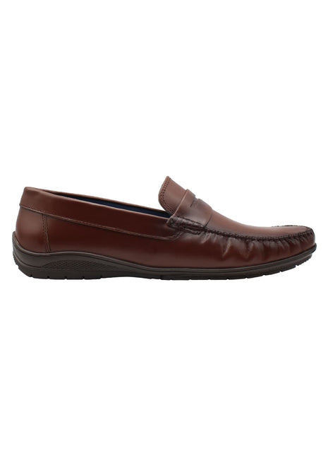 MOCASINES DE PIEL PARA HOMBRE COLOR CAFÉ LEON 114BRANDY