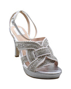SANDALIAS DE VESTIR SINTÉTICA PARA MUJER COLOR PLATA LEON 71454