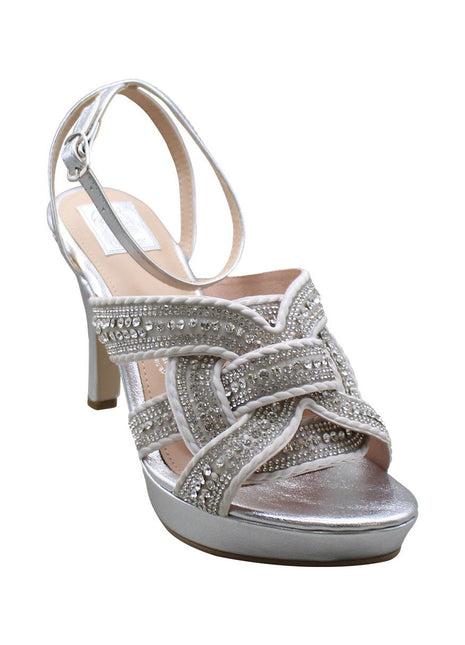 SANDALIAS DE VESTIR SINTÉTICA PARA MUJER COLOR PLATA LEON 71454