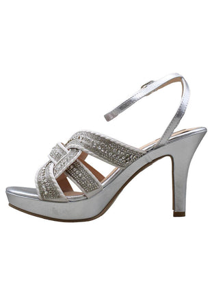 SANDALIAS DE VESTIR SINTÉTICA PARA MUJER COLOR PLATA LEON 71454