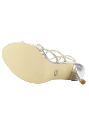 SANDALIAS DE VESTIR Y FIESTA MUJER SINTÉTICO PLATA LEON 92135