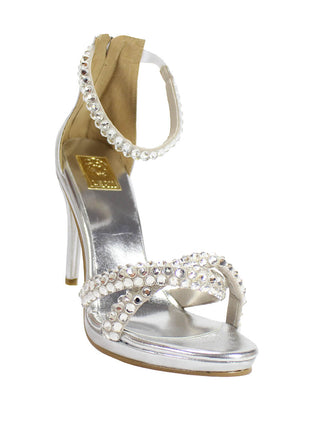 SANDALIAS DE VESTIR Y FIESTA MUJER SINTÉTICO PLATA LEON 92140