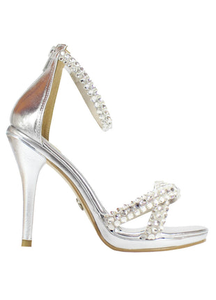 SANDALIAS DE VESTIR Y FIESTA MUJER SINTÉTICO PLATA LEON 92140