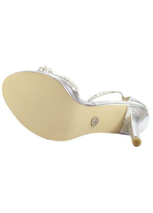 SANDALIAS DE VESTIR Y FIESTA MUJER SINTÉTICO PLATA LEON 92140