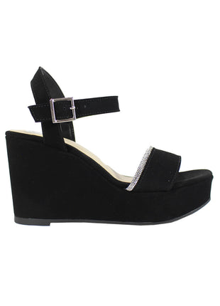 SANDALIAS DE VESTIR Y FIESTA MUJER NOBUK NEGRO LEON 50109NEGRO