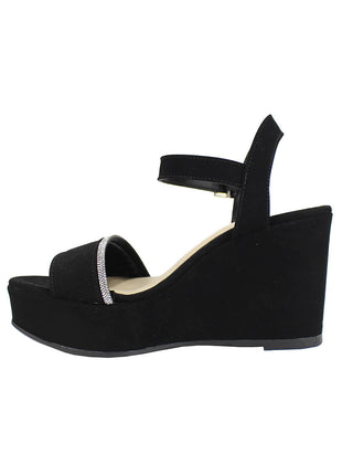 SANDALIAS DE VESTIR Y FIESTA MUJER NOBUK NEGRO LEON 50109NEGRO