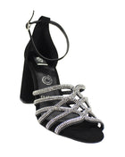 SANDALIAS DE VESTIR Y FIESTA MUJER NOBUK NEGRO LEON 6123