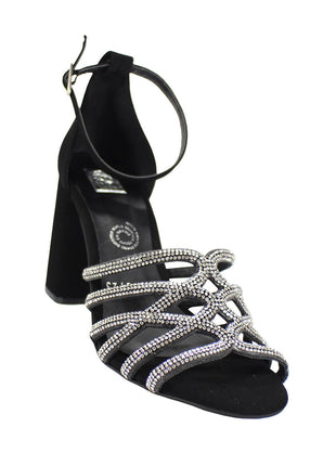 SANDALIAS DE VESTIR Y FIESTA MUJER NOBUK NEGRO LEON 6123NEGRO