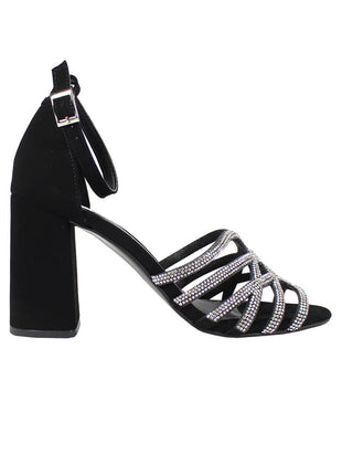 SANDALIAS DE VESTIR Y FIESTA MUJER NOBUK NEGRO LEON 6123NEGRO