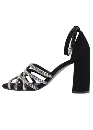 SANDALIAS DE VESTIR Y FIESTA MUJER NOBUK NEGRO LEON 6123NEGRO