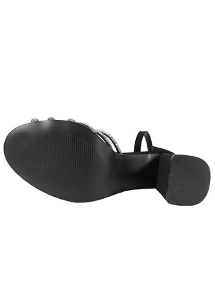 SANDALIAS DE VESTIR Y FIESTA MUJER NOBUK NEGRO LEON 6123NEGRO