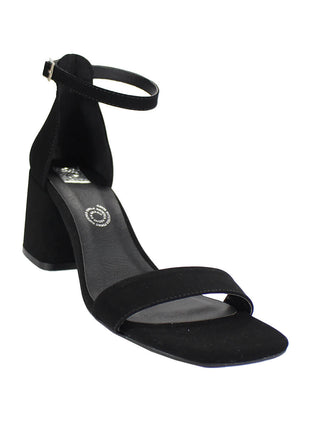 SANDALIAS DE VESTIR Y FIESTA MUJER NOBUK NEGRO LEON 7223NEGRO