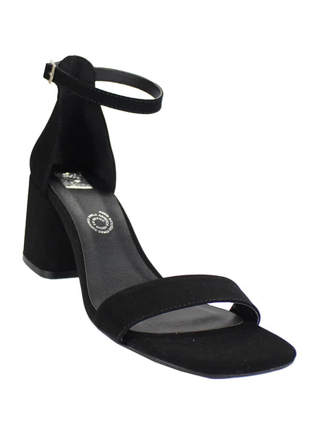 SANDALIAS DE VESTIR Y FIESTA MUJER NOBUK NEGRO LEON 7223NEGRO